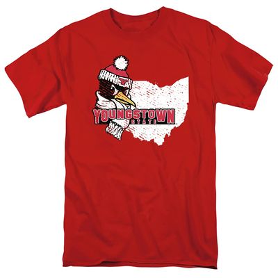 Youngstown State University Official State Shape Unisex Adult T-Shirt, State Shape, 4X-Large