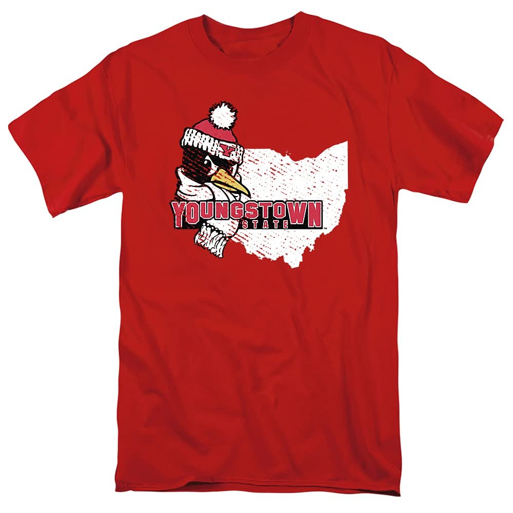 Youngstown State University Official State Shape Unisex Adult T-Shirt, State Shape, 4X-Large