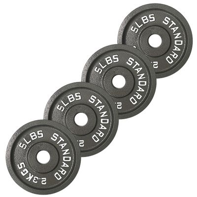 Iron Crush 4 Pack Cast Iron Olympic Weight Plates Free Weights with 2-inch Hole - Hammertone Finish - for Strength Training & Home Gym