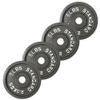 Iron Crush 4 Pack Cast Iron Olympic Weight Plates  Free Weights with 2-inch Hole - Hammertone Finish - for Strength Training & Home Gym view 1