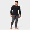 32 Degrees Heat Mens Performance Thermal Baselayer Crewneck Long Sleeve Top, Black, Large view 2