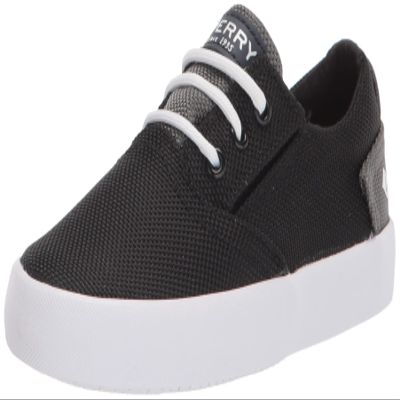 Sperry Unisex Kid's Bodie JR Washable Sneaker, Black, 6 Medium