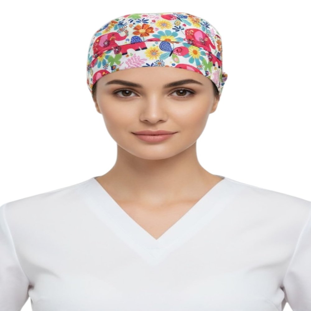 SOULMATE Women's Printed Scrub Cap, Gray Cats