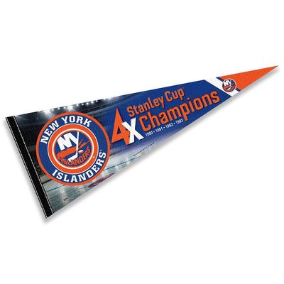 New York Islanders 4 Time Cup Champions Pennant Banner Flag