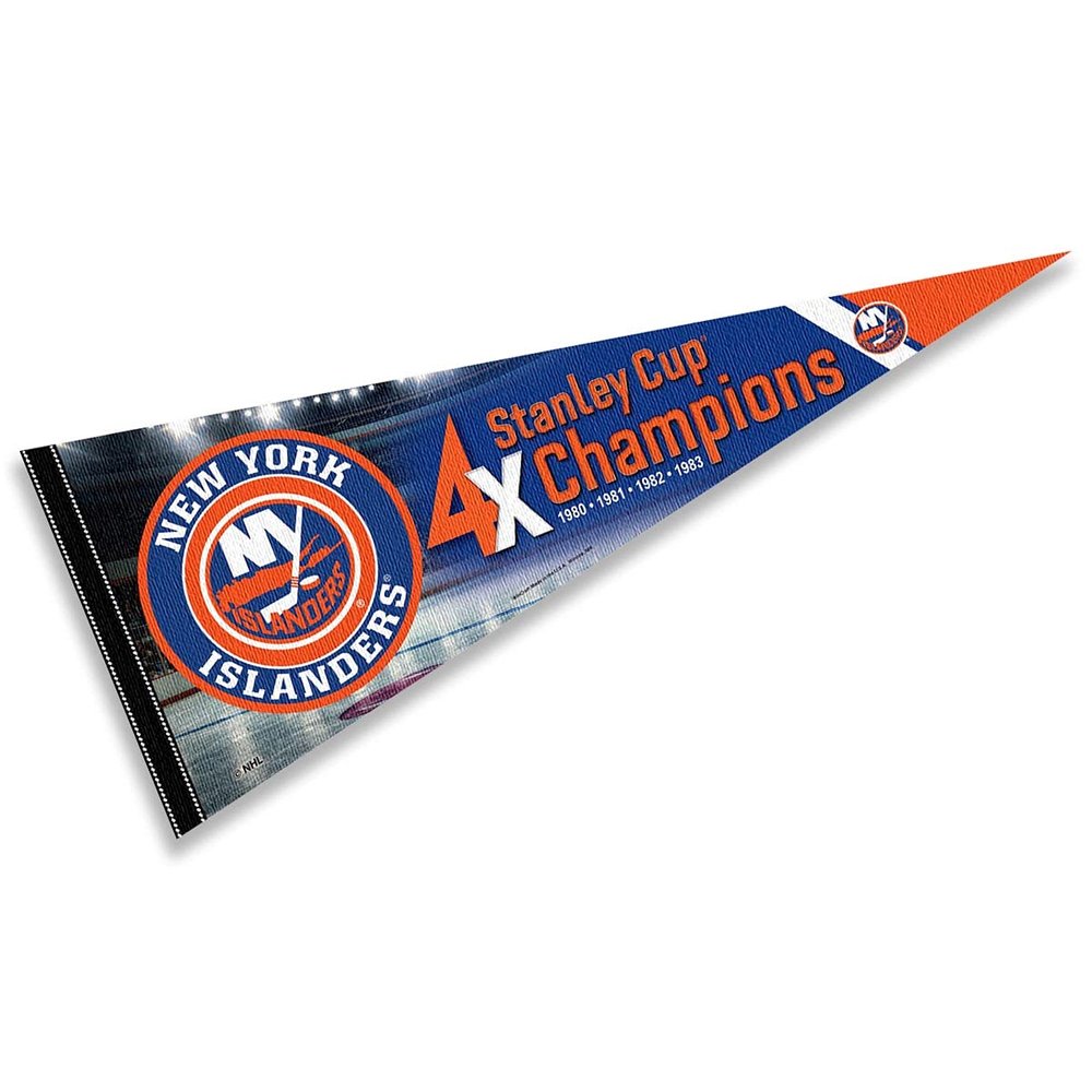New York Islanders 4 Time Cup Champions Pennant Banner Flag