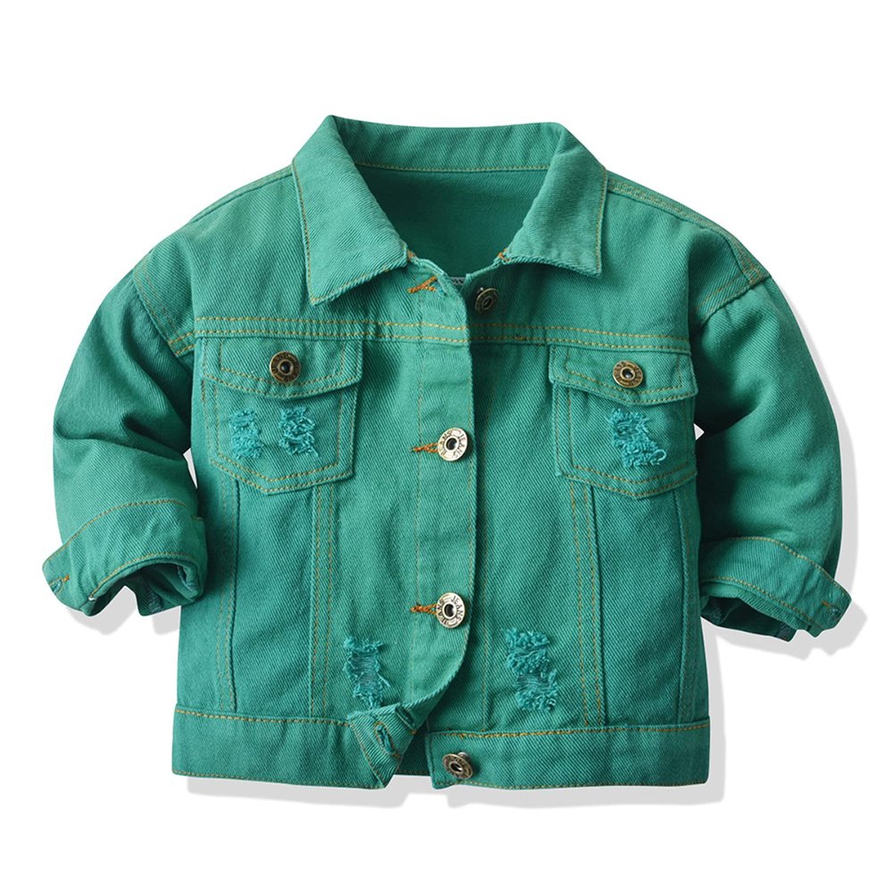 Morubut Toddler Baby Girls Boys Denim Jacket Fall Casual Coat Jeans Outerwear (Green, 4T)