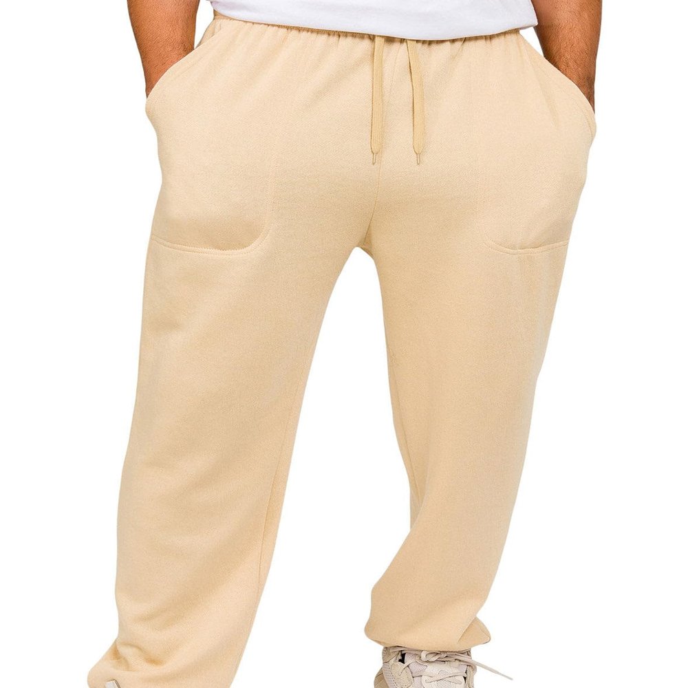 G-Style USA Men's Casual Lounge Fleece Sweatpants with Pockets FL78-GSTYLE - Beige - 3X-Large