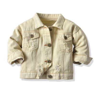 Morubut Toddler Baby Girls Boys Denim Jacket Fall Casual Coat Jeans Outerwear (Beige, 7 Years)