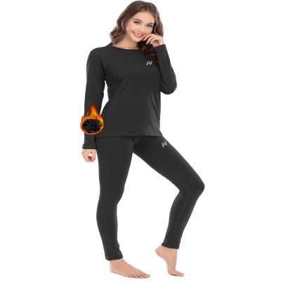MEETWEE Womens Classic Base Layer, Black, Medium US