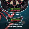 Turnart Electronic Dart Board - Dart Board Electronic Scoreboard for 16 Players - 6 Darts Plastic Tips 50 Soft Tips LED Display Power Adapter Throw Line view 2