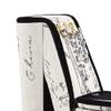 Benzara BM240359 High Heel Script Shoe Jewelry Box with 3 Hooks Beige & Black view 2