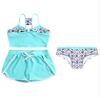 renvena Girls 3 Piece Tankini Sets Spaghetti Straps Camisole + Bikini Briefs + Shorts Bathing Suits Swimwear Green 14 view 1