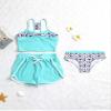 renvena Girls 3 Piece Tankini Sets Spaghetti Straps Camisole + Bikini Briefs + Shorts Bathing Suits Swimwear Green 14 view 3