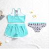 renvena Girls 3 Piece Tankini Sets Spaghetti Straps Camisole + Bikini Briefs + Shorts Bathing Suits Swimwear Green 14 view 4