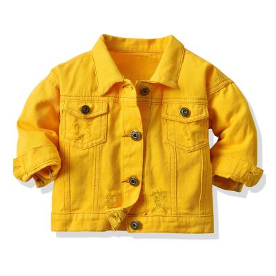 Morubut Toddler Baby Girls Boys Denim Jacket Fall Casual Coat Jeans Outerwear (Yellow, 3T)