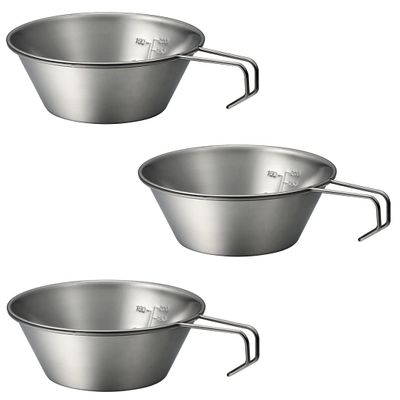 NANGOGEAR 3pcs Set Stainless Steel Camping Sierra Cup 310ml (21111)