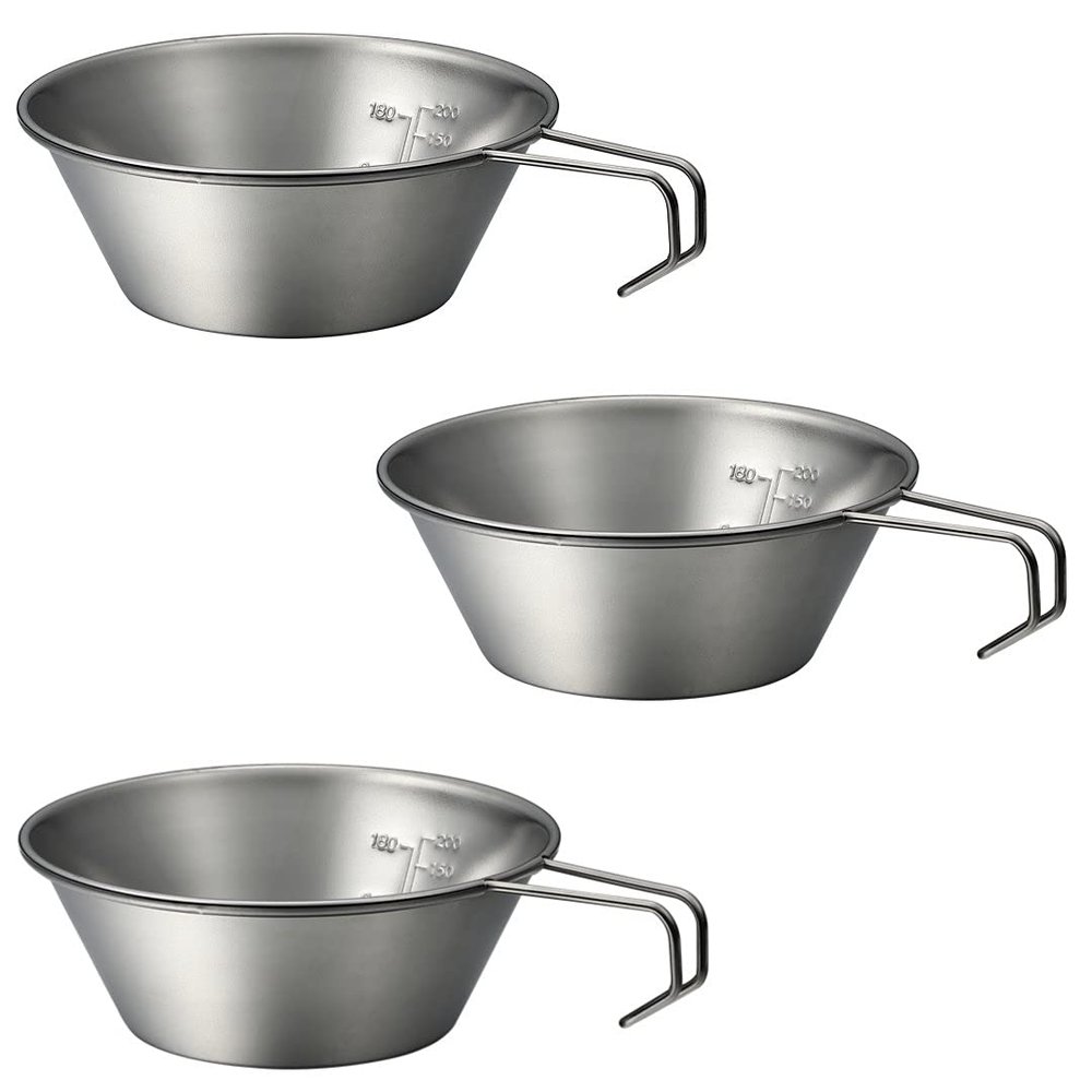 NANGOGEAR 3pcs Set Stainless Steel Camping Sierra Cup 310ml (21111)