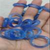 10pcs Swiss Blue Agate Ring Solid Gemstone Band Circle Donut Round Ring Onyx Band Witchcraft Wicca Pendant Rings 22-25mm (red) view 1