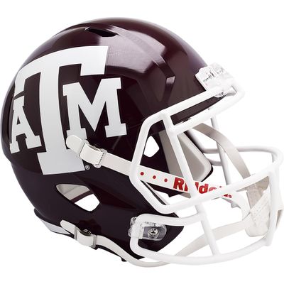 Riddell Texas A&M Aggies Adult Unisex Modern Football Helmet, Speed Replica, Medium, White, PVC, Foam, Face Mask