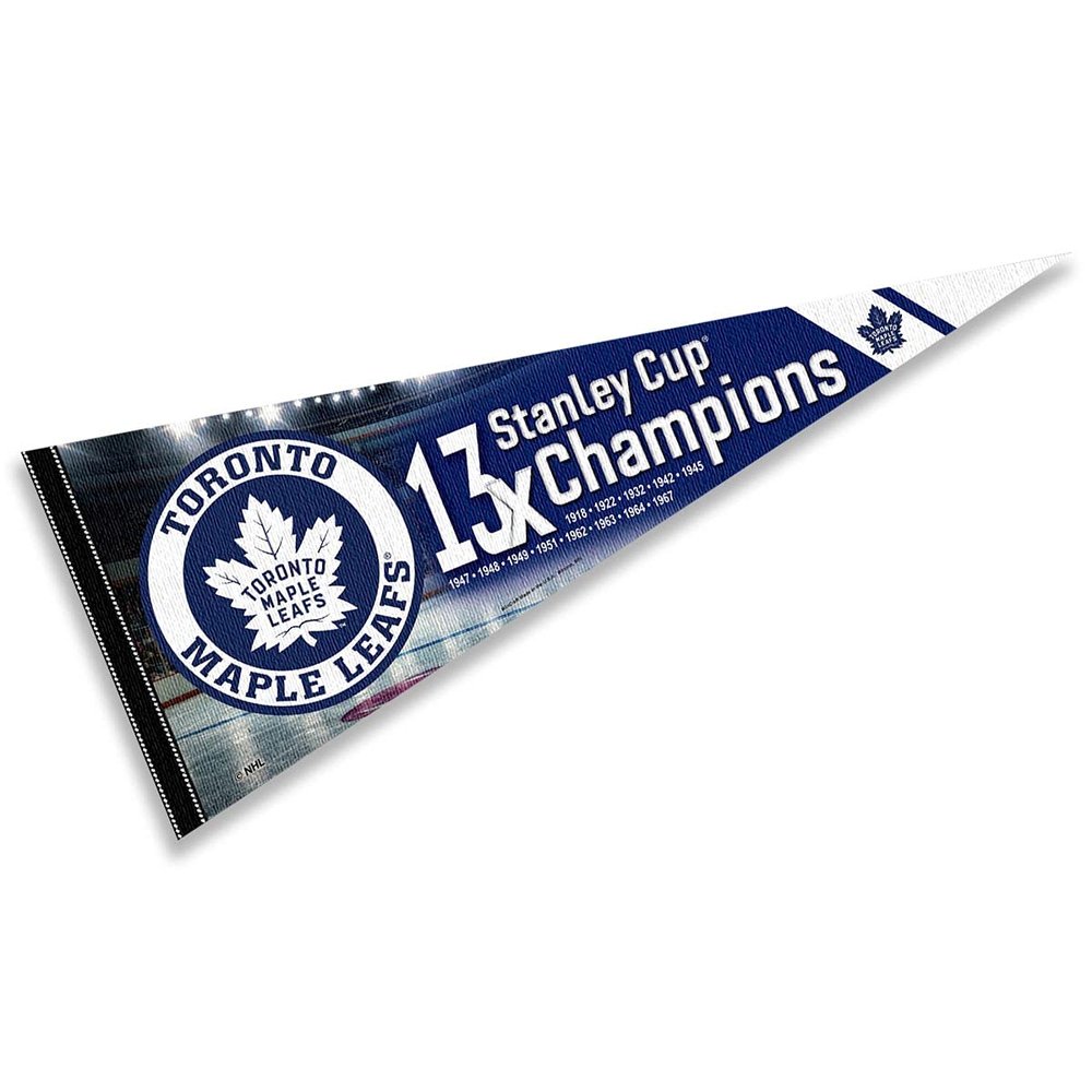 Toronto Maple Leafs 13 Time Cup Champions Pennant Banner Flag
