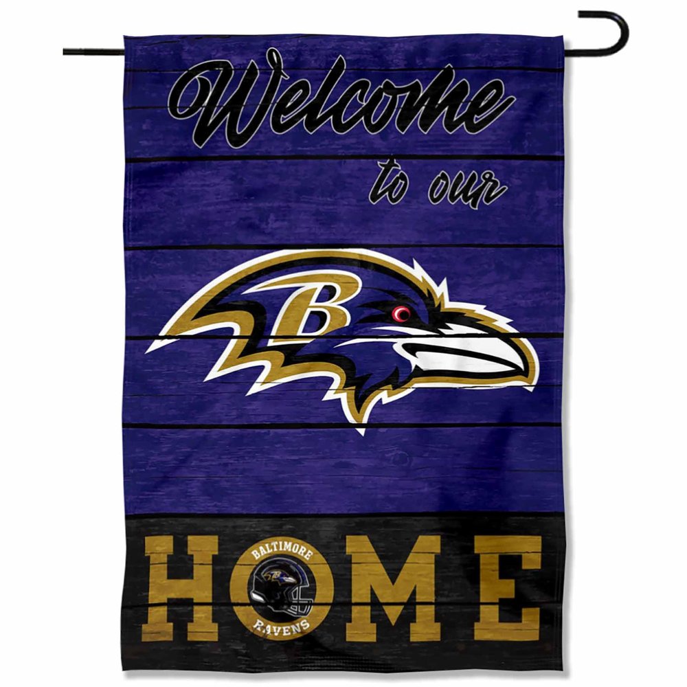 Baltimore Ravens Welcome Home Decorative Garden Flag Double Sided Banner