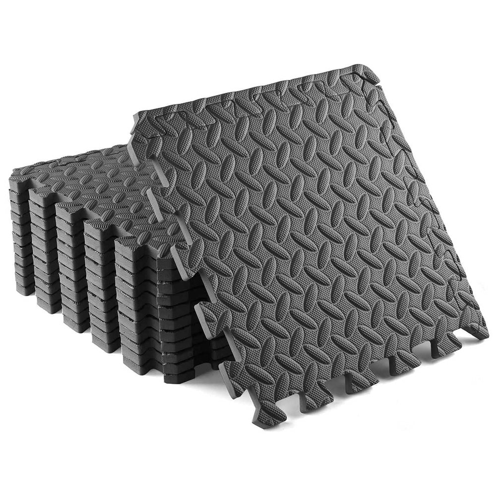 XQKXHZ Extra Thick Exercise Mat 30 x 30 x 2.5cm, Ultra Durable Workout Mats, Home Gym Flooring Interlocking Non-Slip Mat for Fitness, Pilates, Workout, Yoga, All-Purpose Fitness, Gray,48pcs