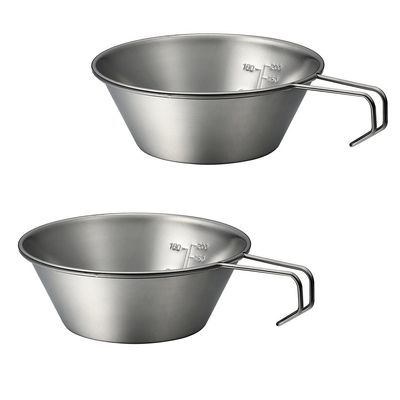 NANGOGEAR Camping Sierra Cup 310ml 2pcs Set Food Grade Stainless Steel Dishwasher Safe (21110)