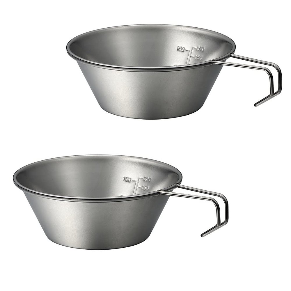NANGOGEAR Camping Sierra Cup 310ml 2pcs Set Food Grade Stainless Steel Dishwasher Safe (21110)