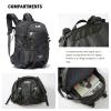 Diamond Candy Waterproof Hiking Backpack for Men and Women, Lightweight Day Pack for Travel Camping, Gray, 40L view 4