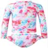 iiniim Kids Girls Rash Guard Long Sleeve Tankini Bathing Suit Swimsuit Fish Scale Cartoon Swimwear Pink 12 Years view 2
