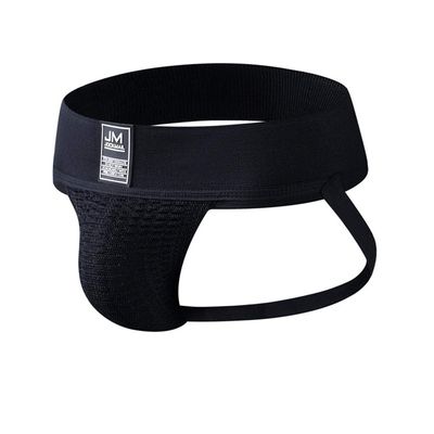 JOCKMAIL Men's Briefs Jock Strap Athletic Supporter Wide Belt Comfortable Men Sport Underwear Briefs for Gym Sport (Large, Black2)