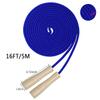 AUMCDIK 16 FT Double Dutch Jump Rope for Kids, Adjustable Long Skipping Rope with Wooden Handle, Multiplayer Team Rainbow Jumping Rope for Girls Boys Outdoor Fitness Blue view 2