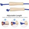 AUMCDIK 16 FT Double Dutch Jump Rope for Kids, Adjustable Long Skipping Rope with Wooden Handle, Multiplayer Team Rainbow Jumping Rope for Girls Boys Outdoor Fitness Blue view 3