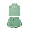ACSUSS Infant Baby Girls Summer Outfits Sleeveless Letter Print Crop Tops with Casual Shorts Tennis Golf Clothes Green 2-3 Years view 3