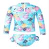 iiniim Kids Girls Rash Guard Long Sleeve Tankini Bathing Suit Swimsuit Fish Scale Cartoon Swimwear Blue 12 Years view 2