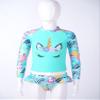 iiniim Kids Girls Rash Guard Long Sleeve Tankini Bathing Suit Swimsuit Fish Scale Cartoon Swimwear Blue 12 Years view 3