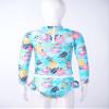 iiniim Kids Girls Rash Guard Long Sleeve Tankini Bathing Suit Swimsuit Fish Scale Cartoon Swimwear Blue 12 Years view 4