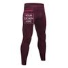 TopTie Custom Men's Compression Pants Personalized Zipper Pocket Baselayer Sports Tights Leggings-Maroon-XL view 1