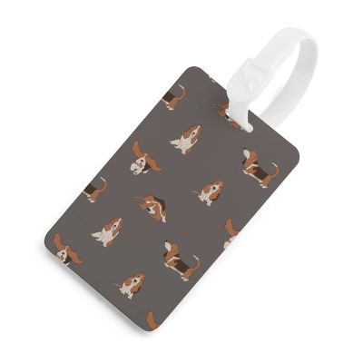 Basset Hound Dog Personalized Luggage Tag Durable Travel Bags Labels Business Travel ID Card Holder