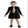 SMILING PINKER Girl Dress Long Sleeve Cable Knit Sweater Turn Down Collar with Neck Scarf(Black,7-8 Years) view 1