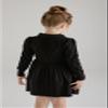 SMILING PINKER Girl Dress Long Sleeve Cable Knit Sweater Turn Down Collar with Neck Scarf(Black,7-8 Years) view 4