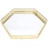 1pc Storage Tray Glass Jewelry Display Organizer Decorative Glass Tray Vanity Jewelry Trinket Holder Round Storage Plate Iron Multipurpose Board