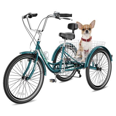 NAIZEA Adult Tricycle, 7 Speed Three Wheel Cruiser Bike, 20/24/26 inch Adult Trikes 3 Wheel Bikes with Large Basket for Seniors, Adults, Women, Men, Multiple Colors