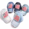Kangqifen Unisex Distressed Shiny Rhinestone US Flag Washed Denim Baseball Cap Bling Worn Hat Navy Blue view 3