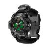 Smilkat 23-in-1 Survival Military Digital Watch, Mens Tactical Multi-Functional and Adjustable Wristband Outdoors Waterproof Sports Dual Dial Watches with Compass Paracord Band, Black, Digital view 1