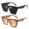FEISEDY 2 PACK Vintage Square Cat Eye Sunglasses Women Trendy Cateye Sunglasses B2473-F2 view 1