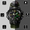 23-in-1 Survival Military Digital Watch, Mens Tactical Multi-Functional and Adjustable Wristband Outdoors Waterproof Army Green Sports Watches with Compass Paracord Band view 2