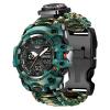 23-in-1 Tactical Survival Digital Watch, Men & Women Military Multi-Functional and Adjustable Wristband Outdoor Waterproof Mountain Camouflage Sports Watches with Compass Paracord Band view 1