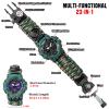 23-in-1 Tactical Survival Digital Watch, Men & Women Military Multi-Functional and Adjustable Wristband Outdoor Waterproof Mountain Camouflage Sports Watches with Compass Paracord Band view 2