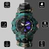 23-in-1 Tactical Survival Digital Watch, Men & Women Military Multi-Functional and Adjustable Wristband Outdoor Waterproof Mountain Camouflage Sports Watches with Compass Paracord Band view 4